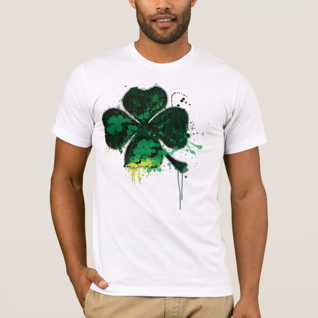T-shirt Pièce en t peinte de trèfle (Devant)