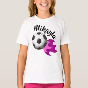 T-shirt Pièce en t personnalisée du football de filles