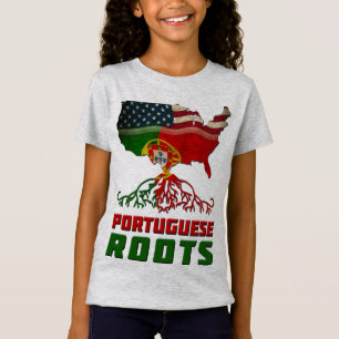 T-Shirt Pièce en t portugaise américaine de racines