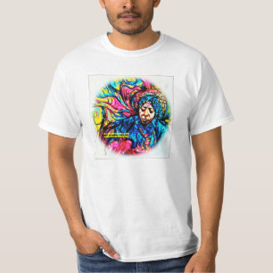 T-shirt Pièce en t psychédélique par blanc de F.Bizo