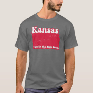 T-shirt Pièce en t rejetée drôle d'état du Kansas de