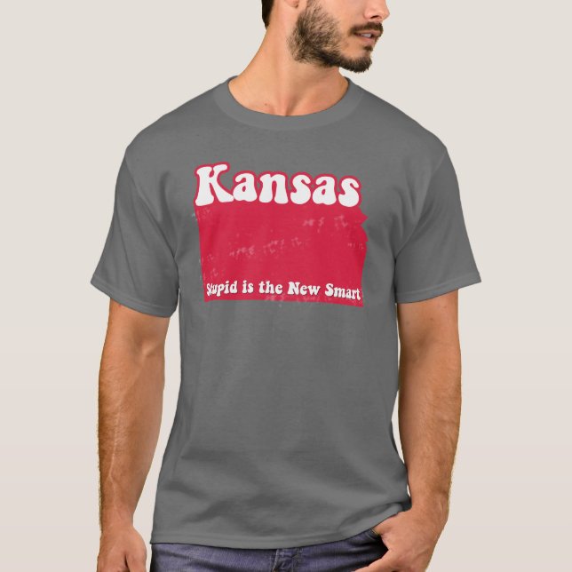 T-shirt Pièce en t rejetée drôle d'état du Kansas de (Devant)