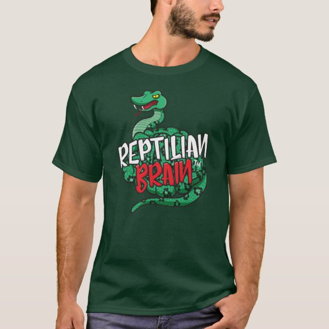 T-shirt Pièce en t reptile de cerveau (Devant)