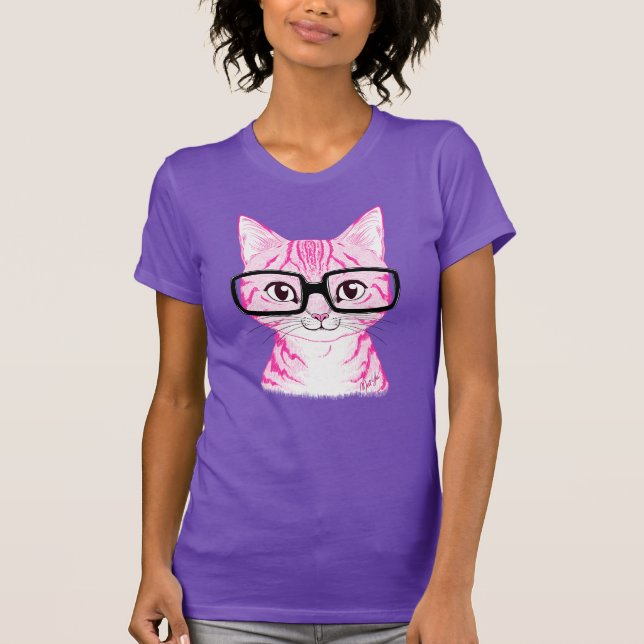 T-shirt Pièce en t ringarde du Jersey de chat des femmes (Devant)