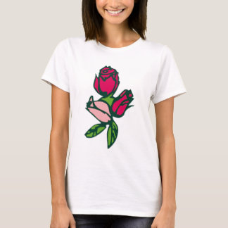 T-SHIRT PIÈCE EN T ROSE DE BOURGEONS