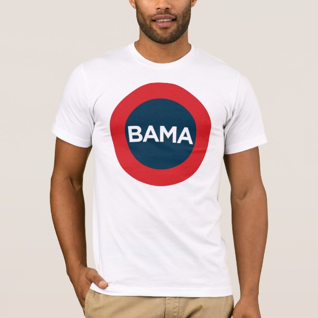 T-shirt Pièce en t rouge, blanche et bleue de grand Obama (Devant)