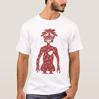 T-shirt Pièce en t rouge de blanc de type