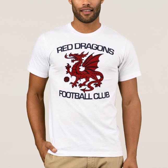 T-shirt Pièce en t rouge de FC de dragons (Devant)
