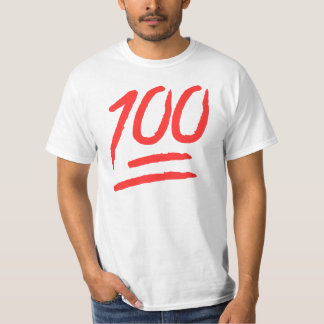 T-shirt pièce en t rouge du monde de "100" Emoji