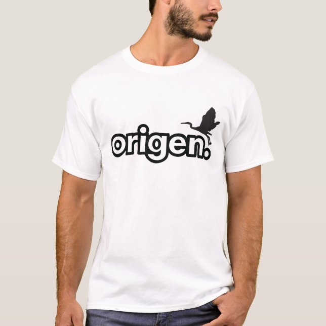 T-shirt Pièce en t simple de blanc de logo d'Origen (Devant)