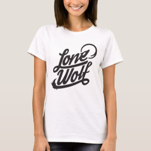 T-shirt Pièce en t typographique de loup solitaire