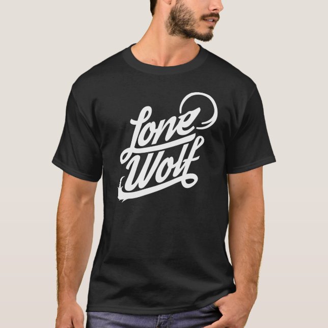 T-shirt Pièce en t typographique de loup solitaire (Devant)