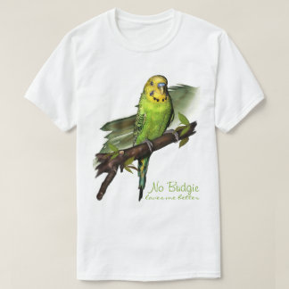 T-shirt Pièce en t verte d'art de perruche
