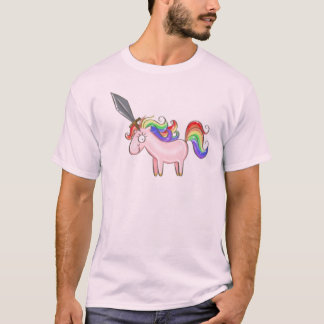 T-shirt Pièce en t virile impressionnante de licorne