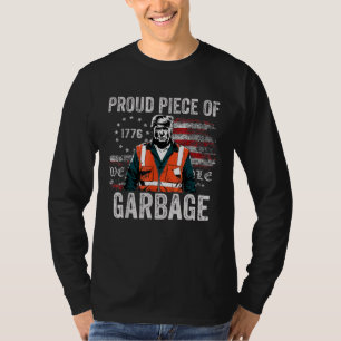 T-shirt Pièce Fière D'Ordures États-Unis Drapeau Trump Sup