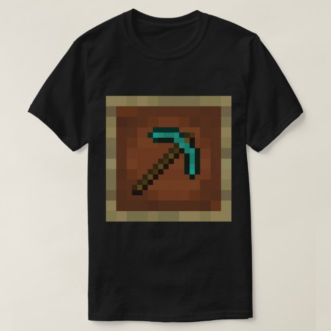 T-shirt Pièce Minecraft Cadre Diamant Pickaxe (Design devant)