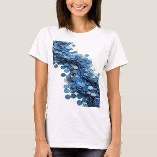 T-shirt Pièces Bleues D'Argent Éblouissantes De L'Infini