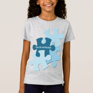 T-Shirt Pièces de puzzle amusantes en bleu Vous vous assem