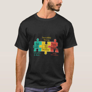T-shirt Pièces de puzzle Chimie Tableau périodique Autisme