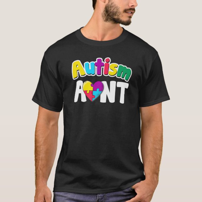 T-shirt Pièces de puzzle Couleurs Autisme Tante Sensibilis (Devant)