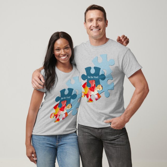 T-shirt Pièces de Puzzle Personnalisées avec une Image Alo (Unisexe)