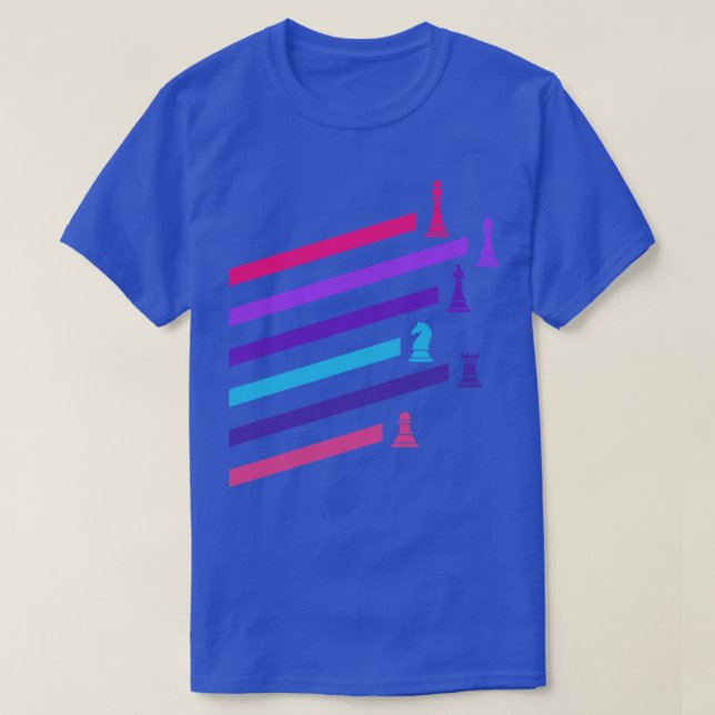 T-shirt Pièces d'échecs Cyberpunk Neon (Design devant)