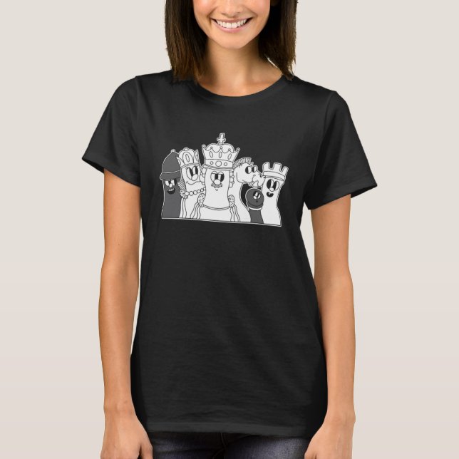 T-shirt Pièces d'échecs mignonnes (Devant)