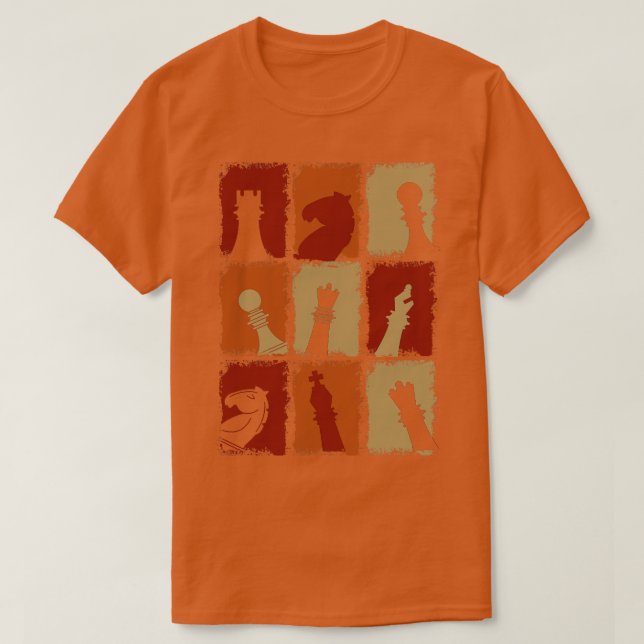 T-shirt Pièces d'échecs Retro 2 (Design devant)