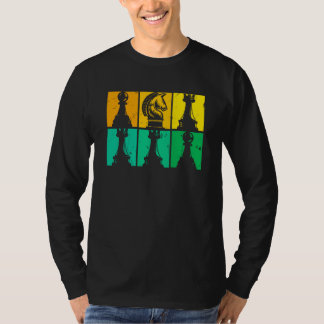 T-shirt Pièces d'échecs rétro Échec et mat Grand maître d'