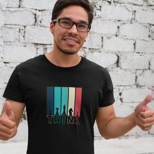 T-shirt Pièces d'échecs Vintages uniques Penser coloré