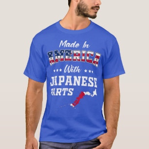 T-shirt Pièces japonaises d'Amérique Carte du Japon Drapea