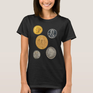 T-shirt Pièces rares 1933 Or Double Aigle 1974 Aluminium