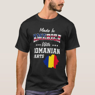 T-shirt Pièces roumaines d'Amérique Carte de Roumanie Drap