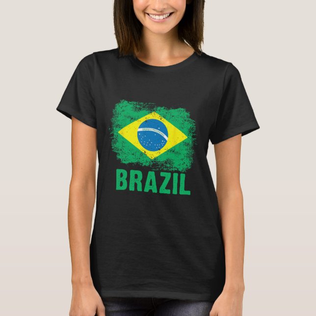 T-shirt Pied brésilien Drapeau brésilien  (Devant)