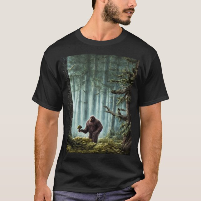T-shirt Pied de lit avec grand champignon en forêt (Devant)