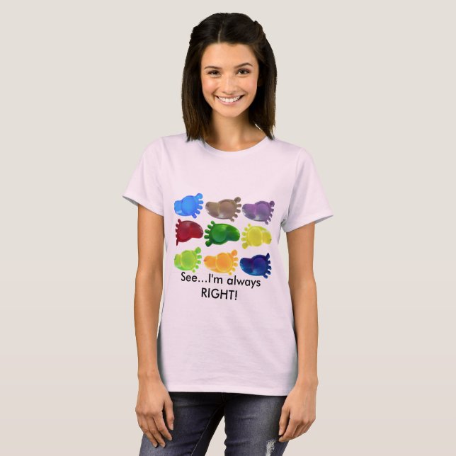 T-shirt Pied droit coloré Art & Citation femmes (Devant entier)