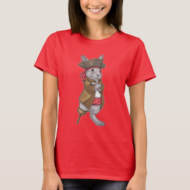 T-shirt Pied en bois de pirate de lapin (Devant)