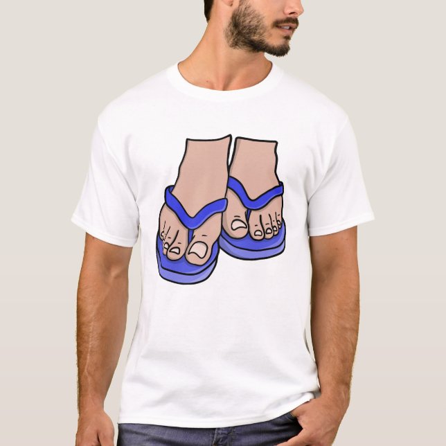 T-shirt Pieds de tongs bleus (Devant)