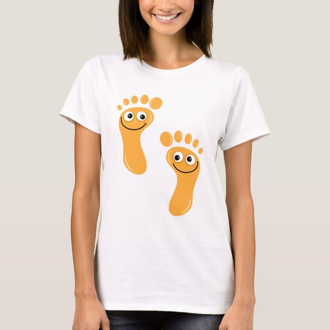T-shirt Pieds oranges heureux (Devant)