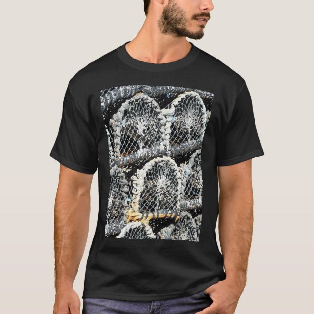 T-shirt Pièges à poissons au port (Devant)