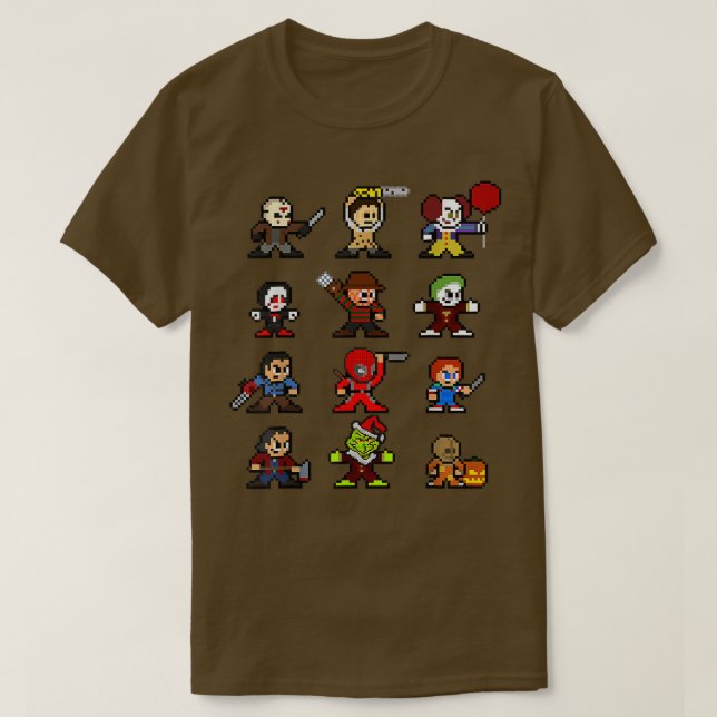 T-shirt Piel Halloween Horreur Horreur Noël Gamer  (Design devant)