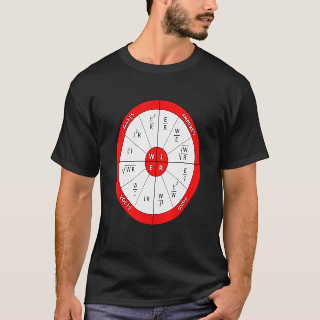T-shirt PIER chart Electrical Formulas Nerd Engineer (Devant)