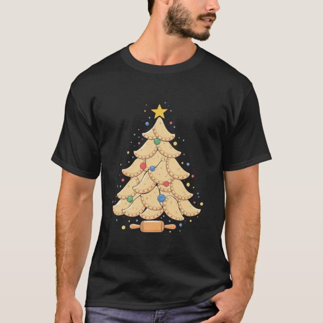 T-shirt Pierogi Arbre polonais Noël Nourriture drôle Tee M (Devant)