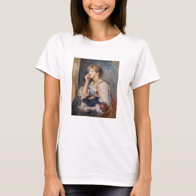T-shirt Pierre-Auguste Renoir - Femme avec une lettre (Devant)