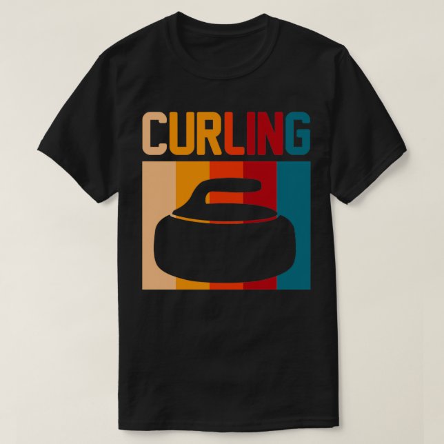 T-shirt Pierre de curling à l'aspect rétro (Design devant)