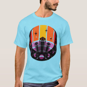 T-shirt Pierre de Lune Phase Étoiles Coucher de Soleil