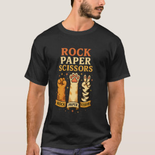 T-shirt Pierre Feuille Ciseaux Jeu de Pattes de Chat Drôle