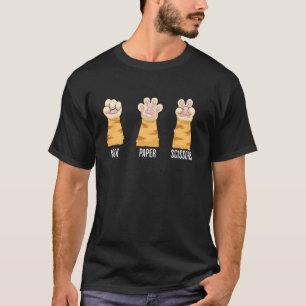 T-shirt Pierre Feuille Ciseaux Pattes de Chat Jeu de Main