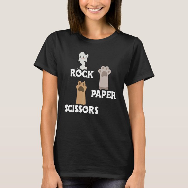 T-shirt Pierre Feuille Ciseaux Pattes de Chat Mignon Chat  (Devant)