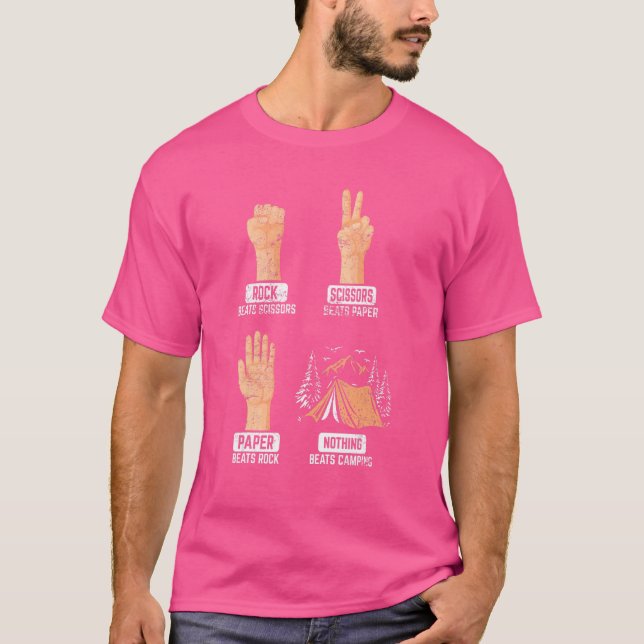 T-shirt Pierre Feuille Ciseaux Rien ne vaut le Camping   C (Devant)
